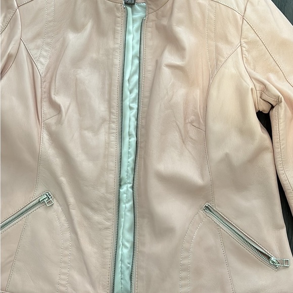 Pink leather jacket size M like new - Picture 1 of 1